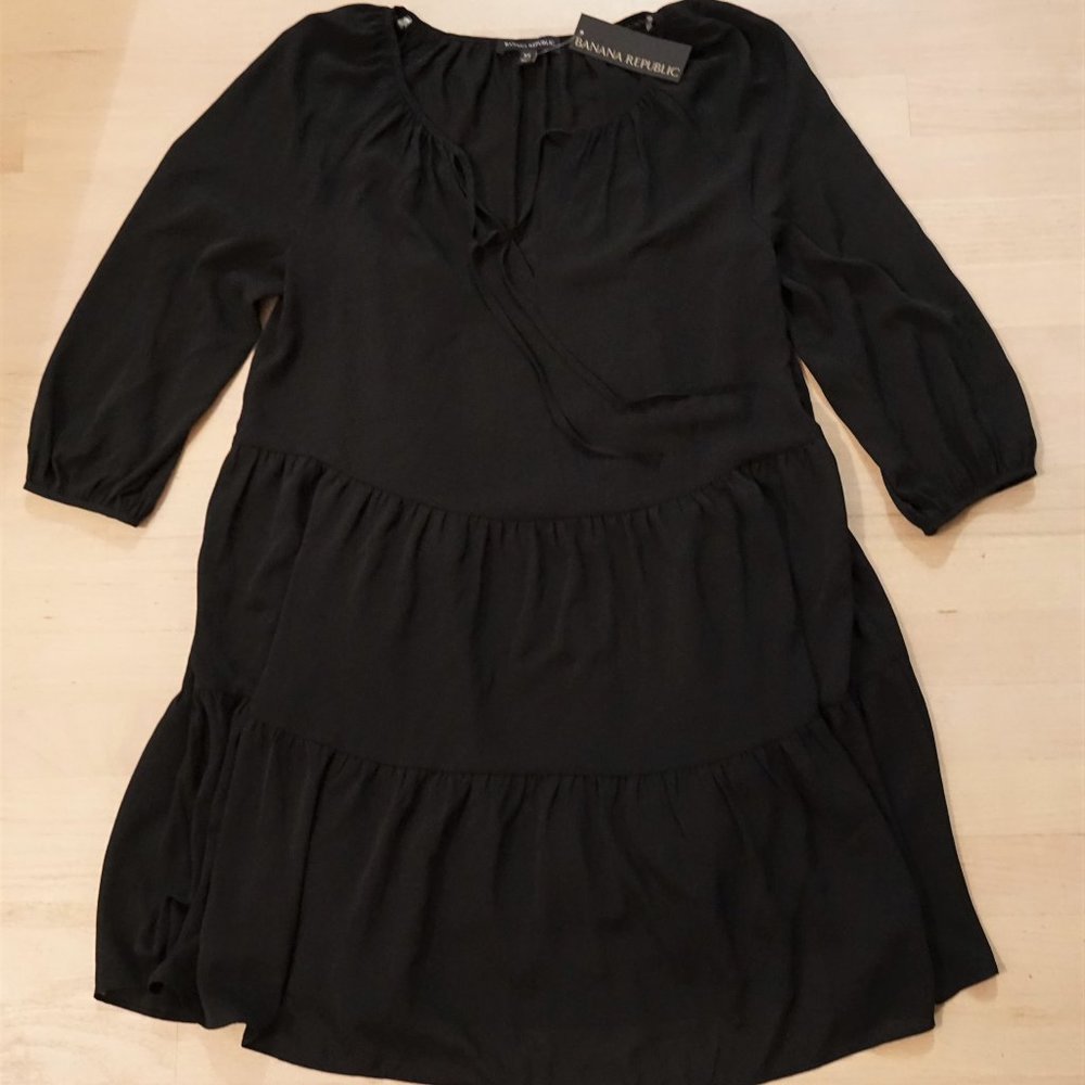 NWT Banana Republic black dress w/ slip size XS